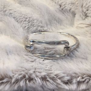 Silver Hammered Metal Bracelet